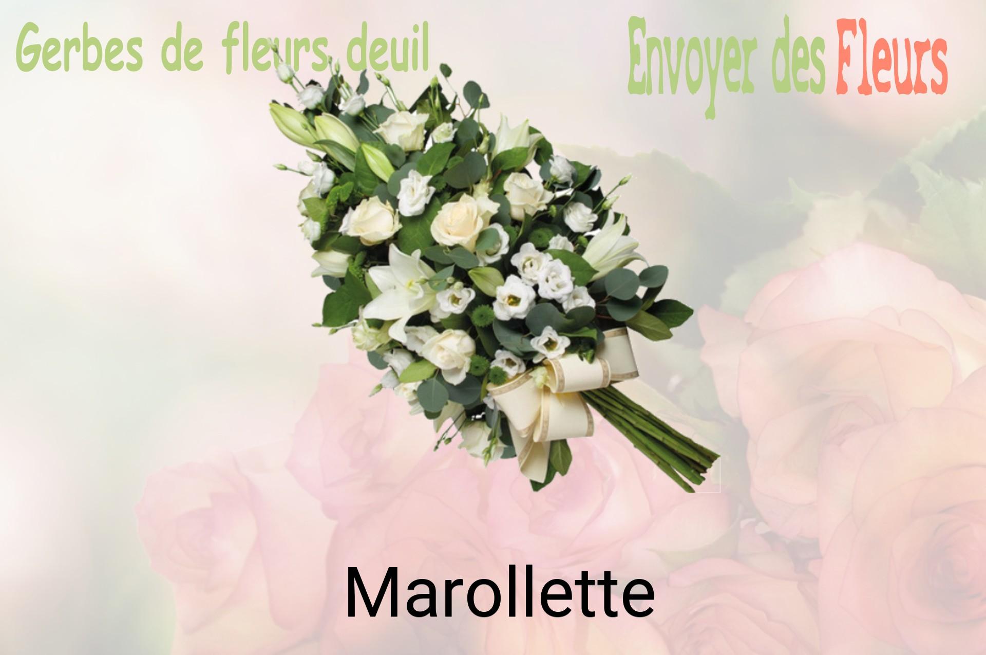 Gerbe de fleurs de deuil livrée à Marollette